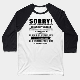 Sorry Ich Bin Schon An Eine Verdammt Verrückte Baseball T-Shirt